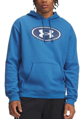 Under Armour Big & Tall Men's Rival Fleece Branded Hoodie, Blue, 3XL Tall