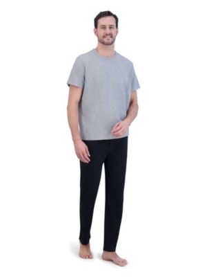 Hanes Mens 2-Piece Pajama Set with Short Sleeves, Medium
