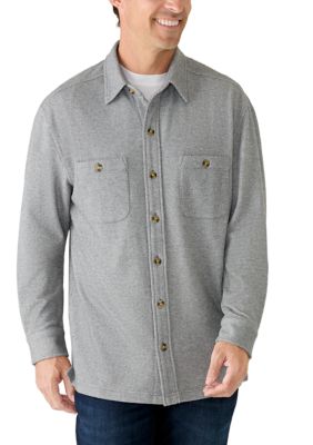Crown & Ivy Men's Long Sleeve Knit Twill Shirt Jacket
