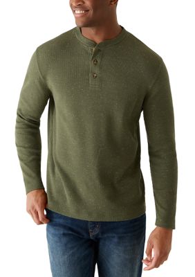 Saddlebred Men's Long Sleeve Thermal Henley Shirt, 2XL Regular