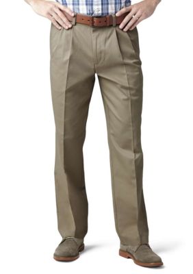 pleated khaki pants with cuffs