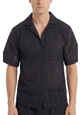 AREA STARS Men's Eyelet Top, Black, Medium