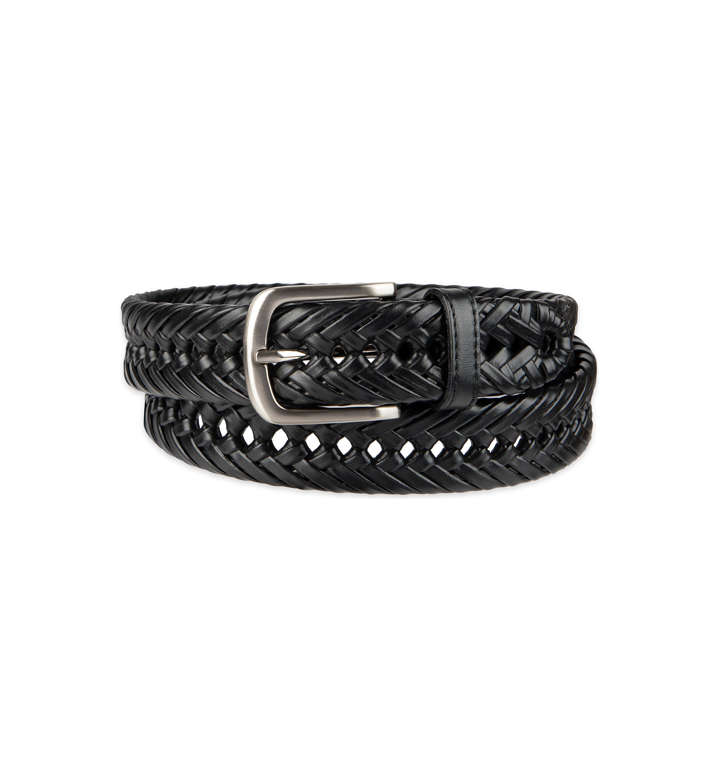 Laced Double Weave Leather Braided Belt