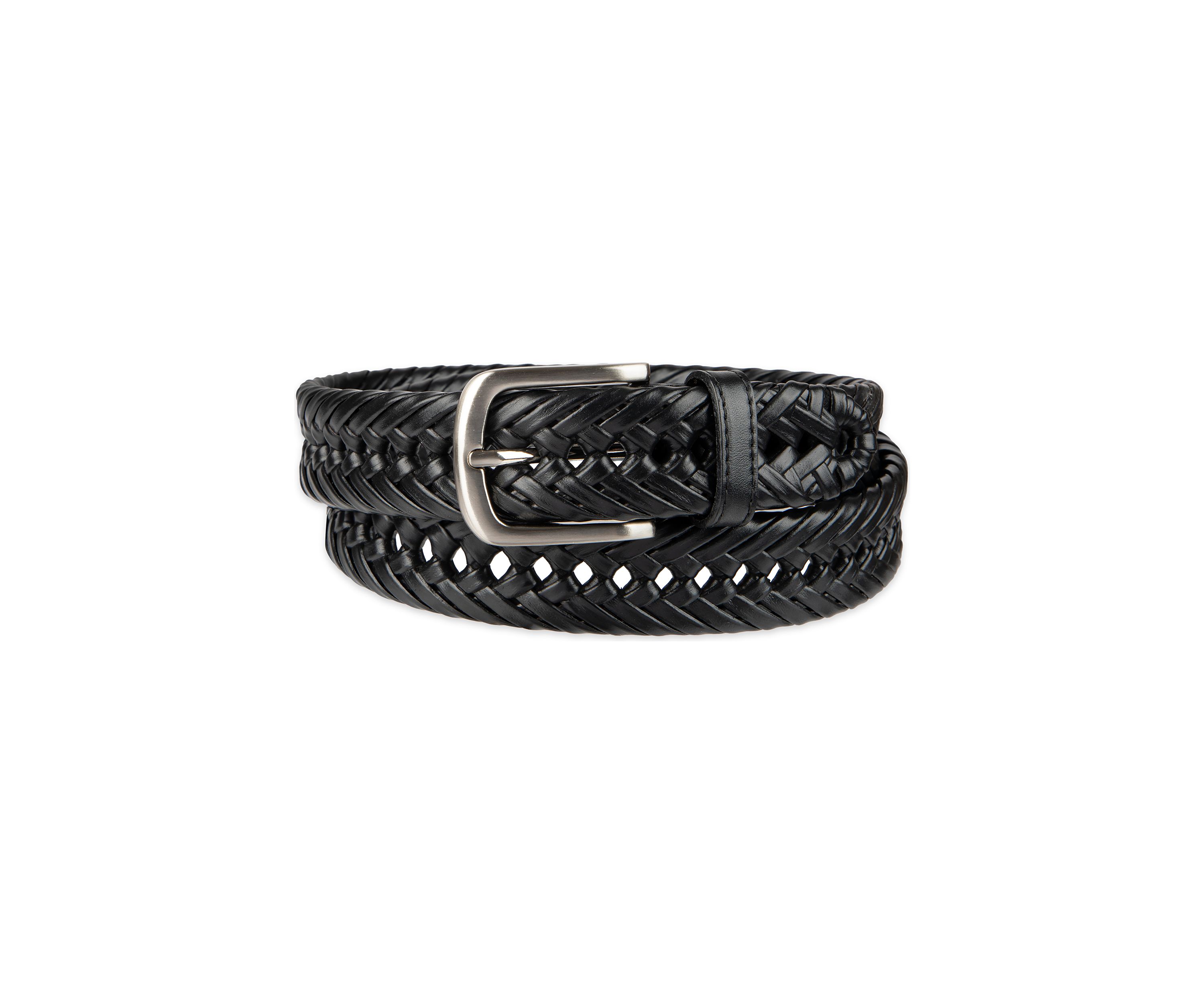 Laced Double Weave Leather Braided Belt
