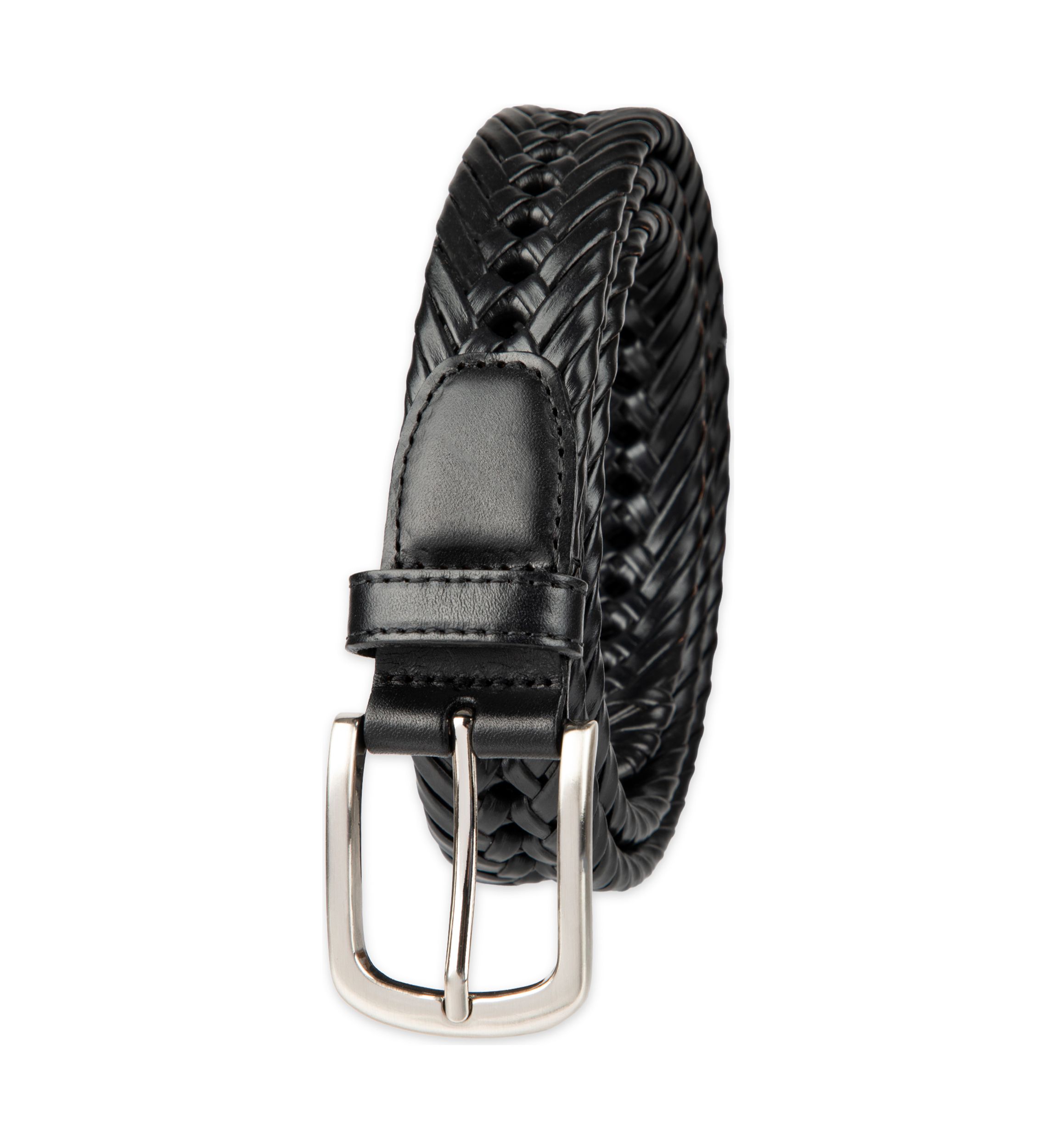 Laced Double Weave Leather Braided Belt