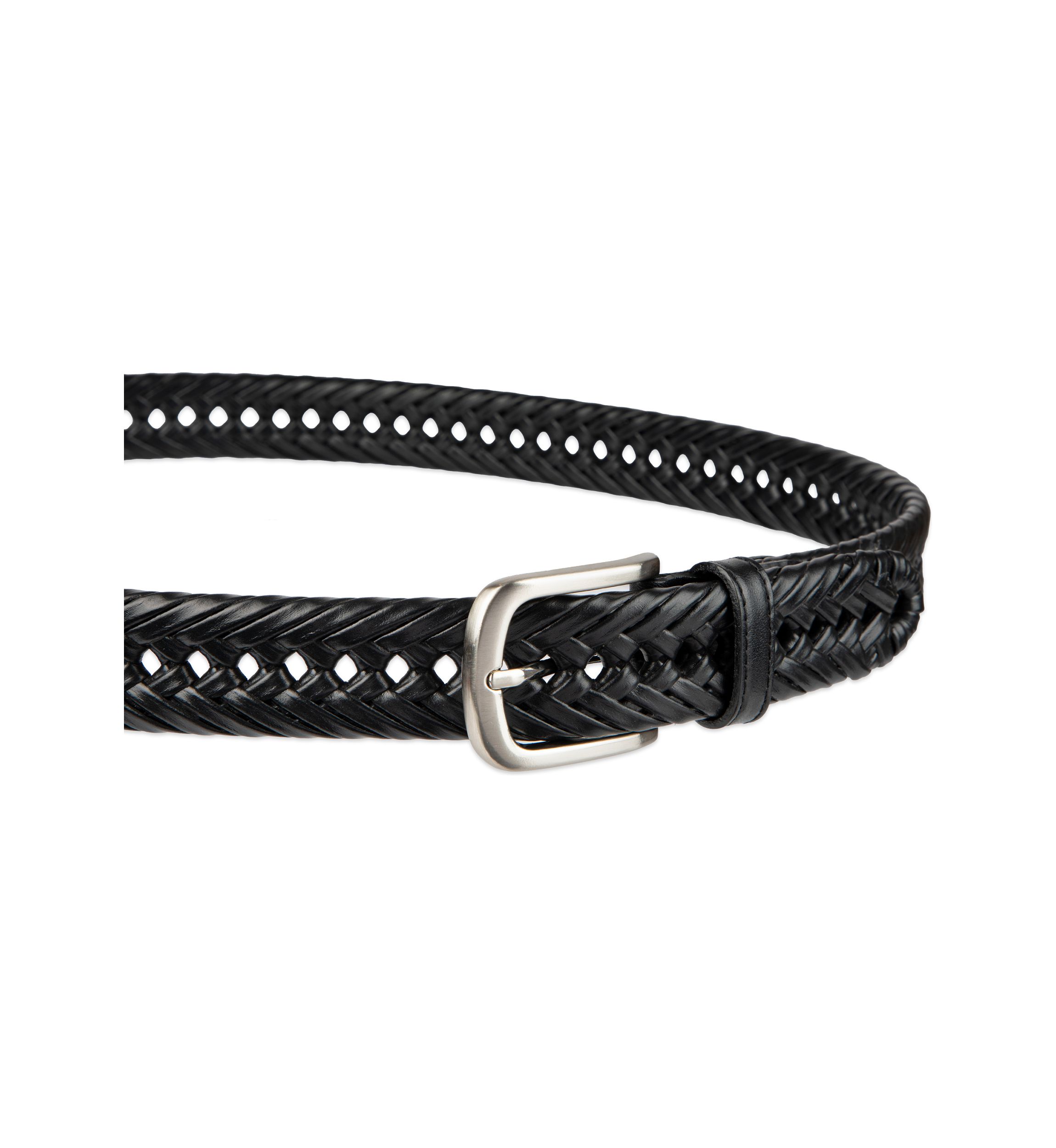 Laced Double Weave Leather Braided Belt
