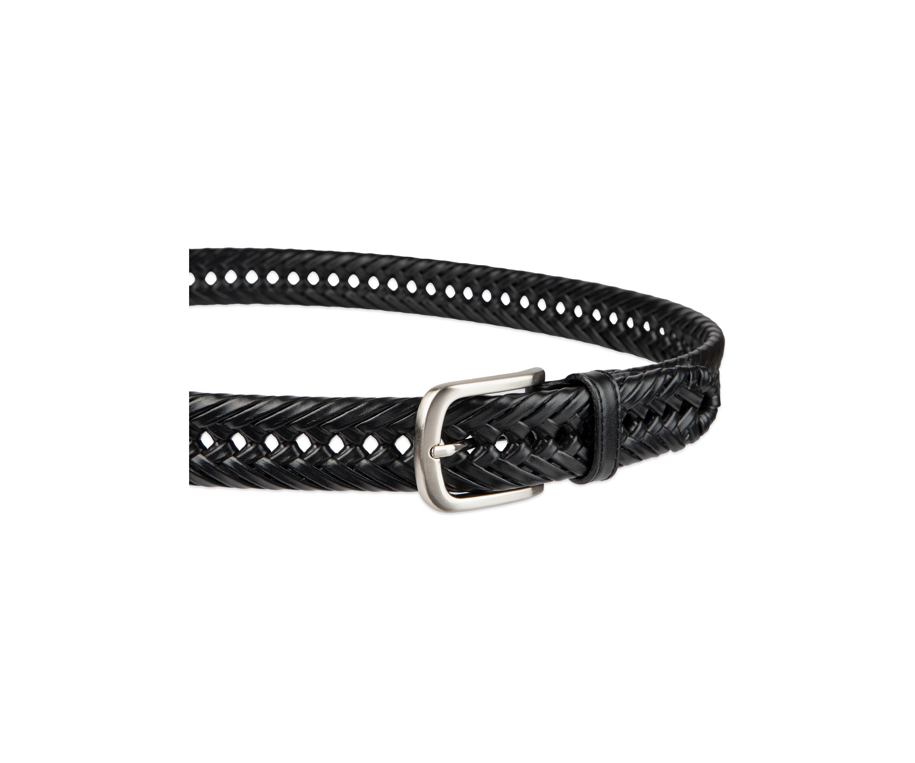 Laced Double Weave Leather Braided Belt