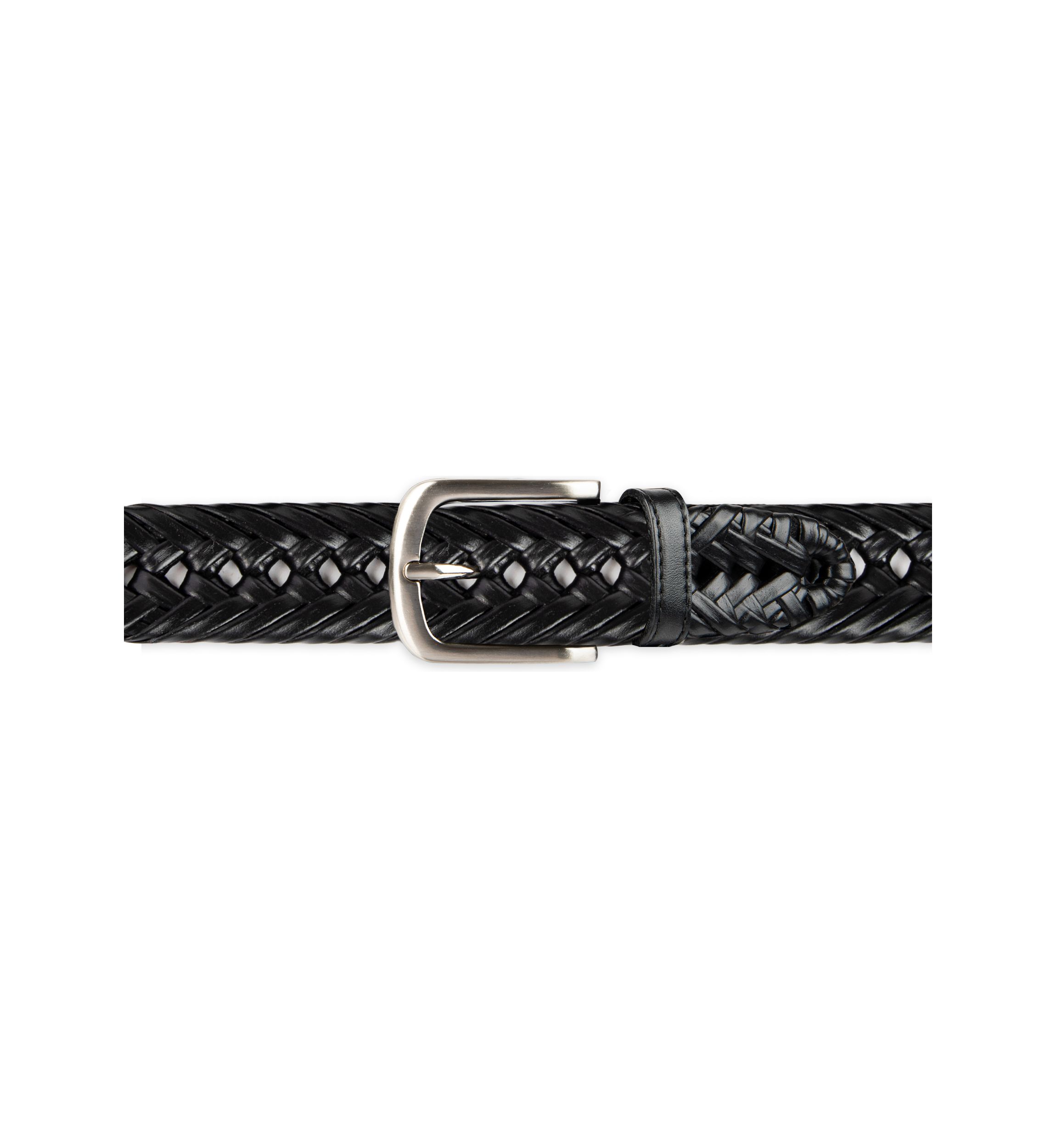 Laced Double Weave Leather Braided Belt