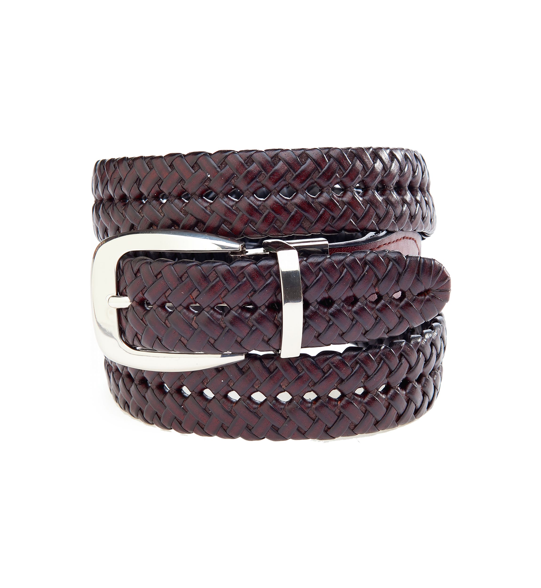 Braided Brown Leather Casual Belt