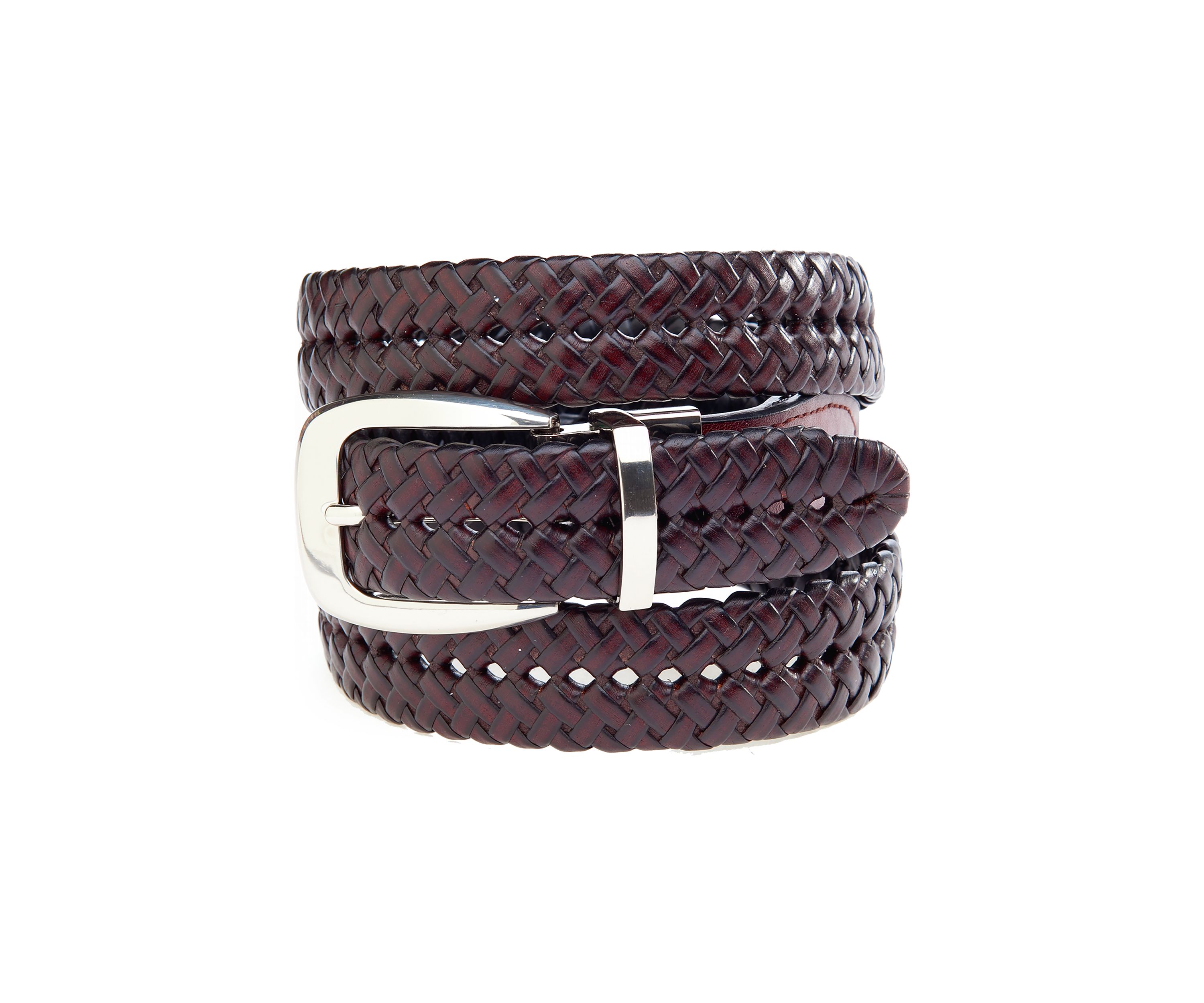 Braided Brown Leather Casual Belt