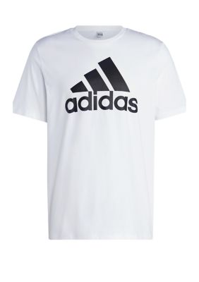 adidas Men's Essentials Single Jersey Big Logo Graphic T-Shirt, White, Small