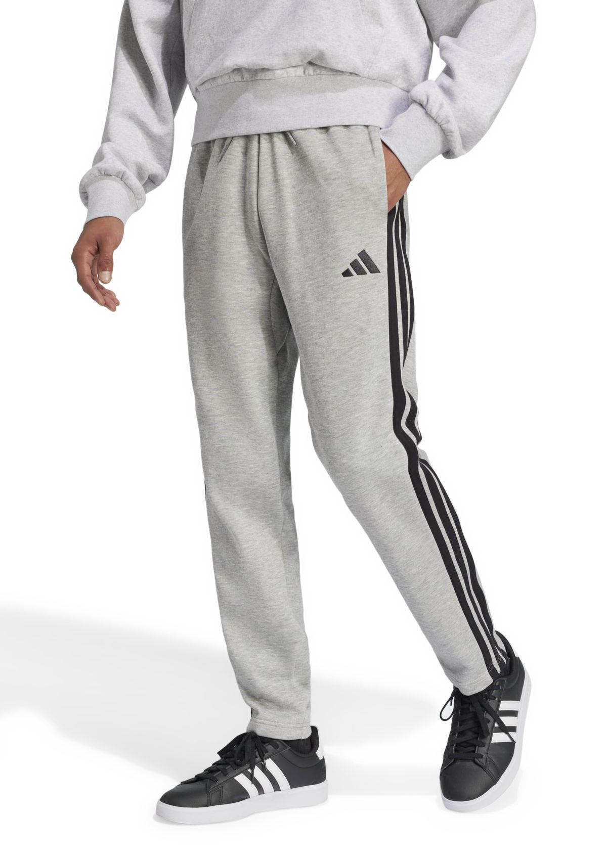 Essentials 3-Stripes Open Hem Fleece Pants