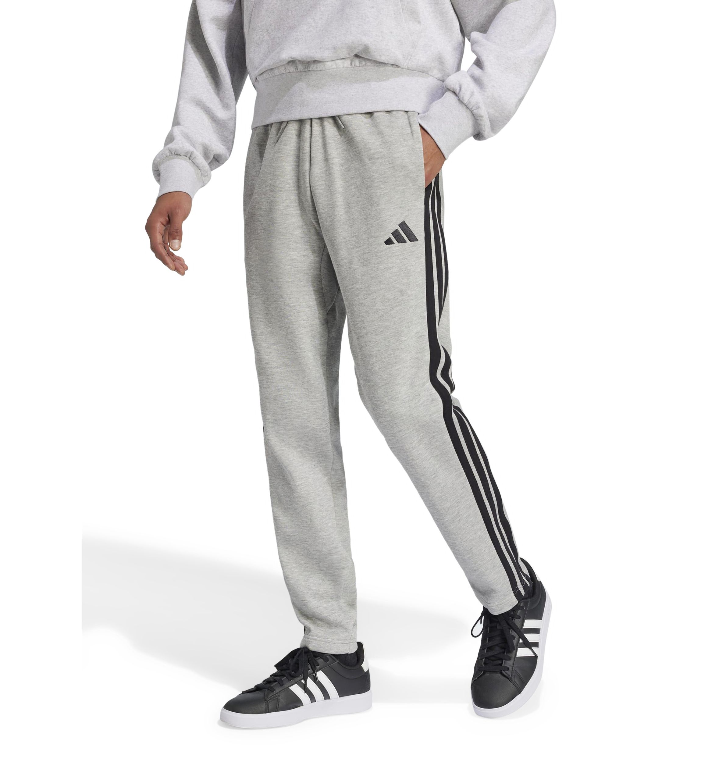 Essentials 3-Stripes Open Hem Fleece Pants