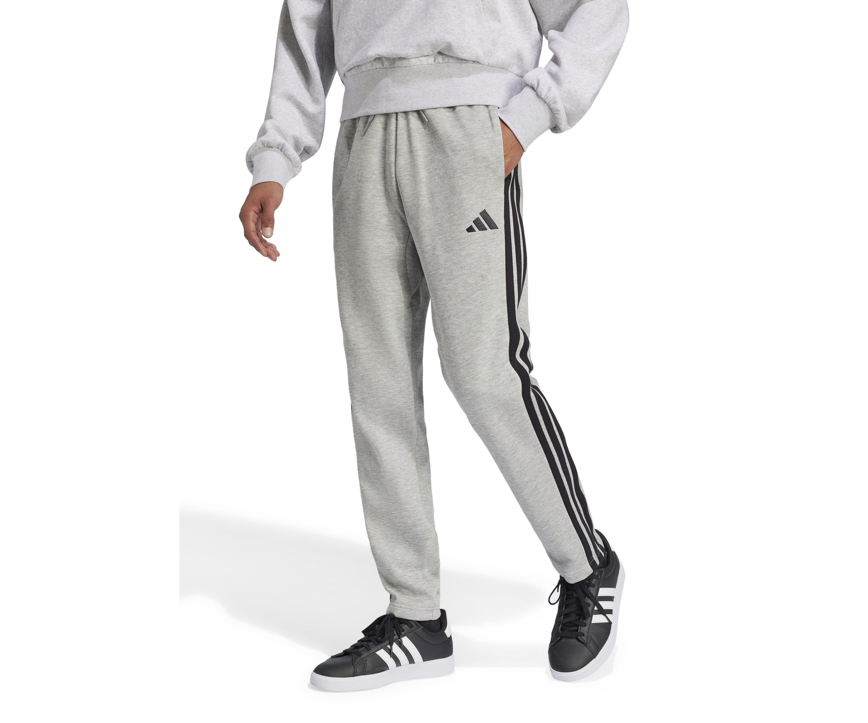 Essentials 3-Stripes Open Hem Fleece Pants