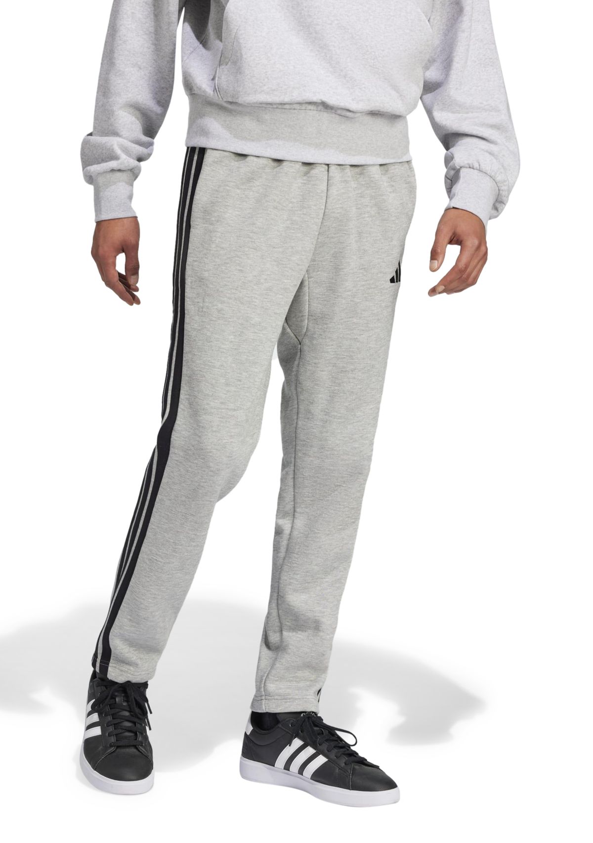 Essentials 3-Stripes Open Hem Fleece Pants