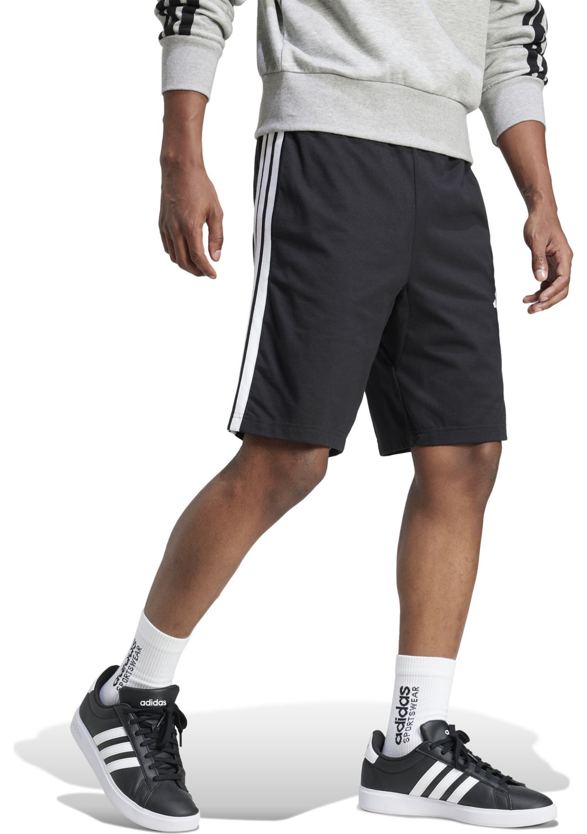 Essentials Three Stripes Single Jersey Shorts - 10"