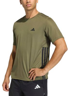 adidas Men's Workout Essentials Base 3-Stripes T-Shirt, Small