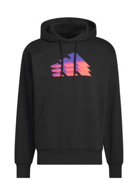 adidas Men's Dimensional Big Logo Graphic Hoodie, Black, Medium