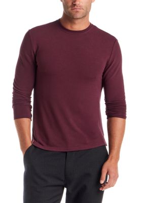 Vintage & Black Men's Long Sleeve Crew Neck Shirt, Burgundy, XL Regular