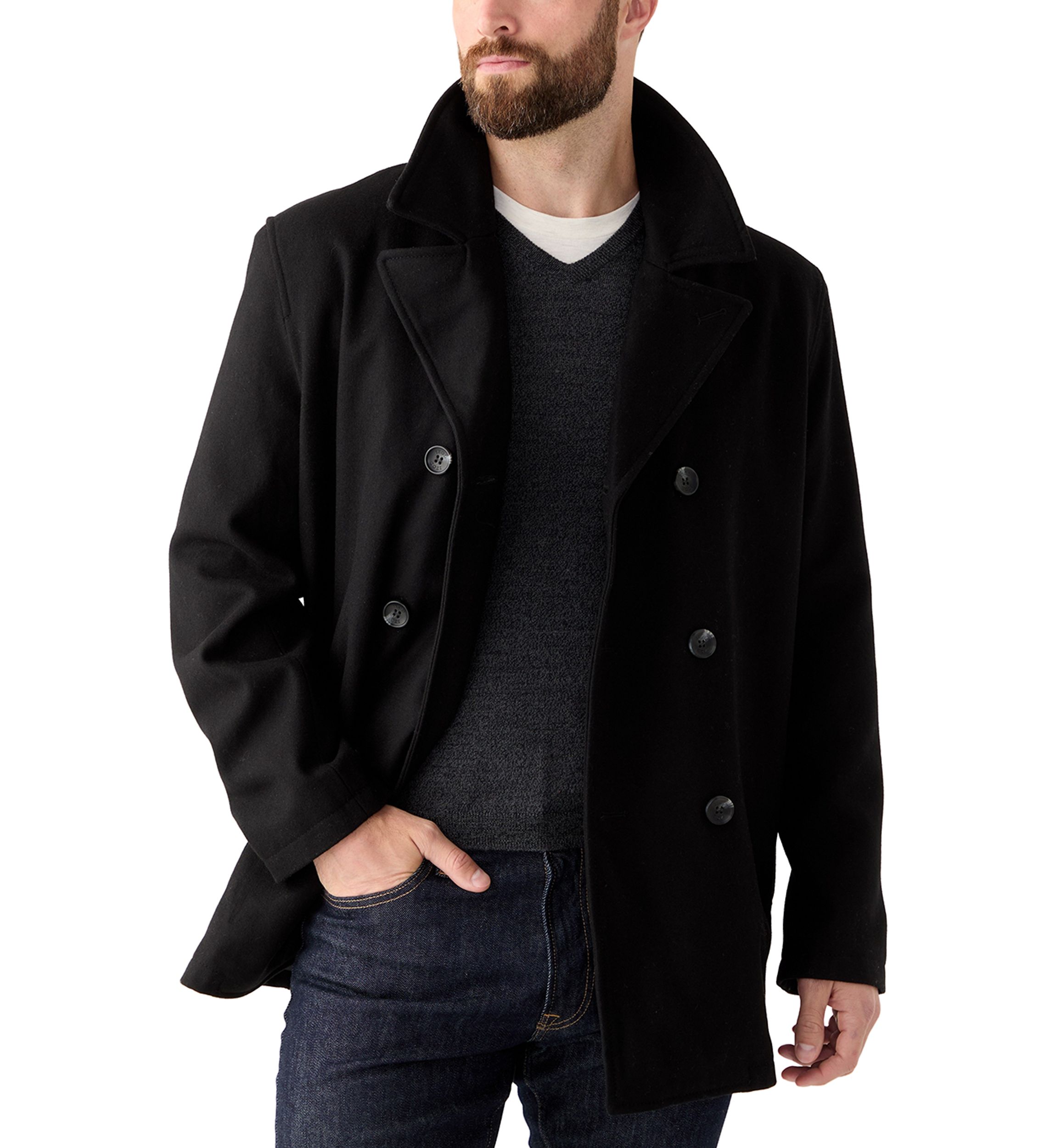 Button Front Peacoat 