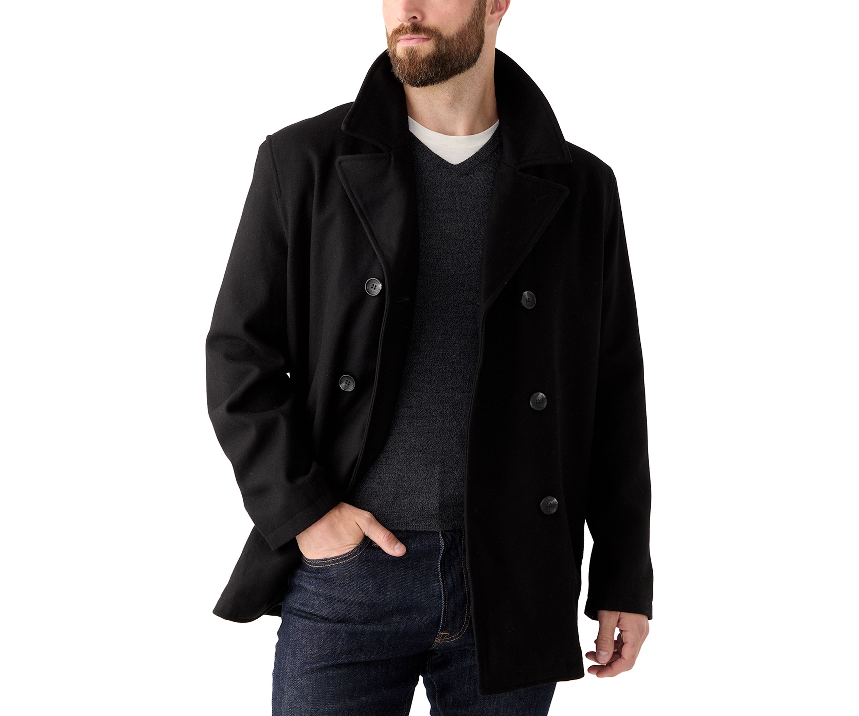 Button Front Peacoat 