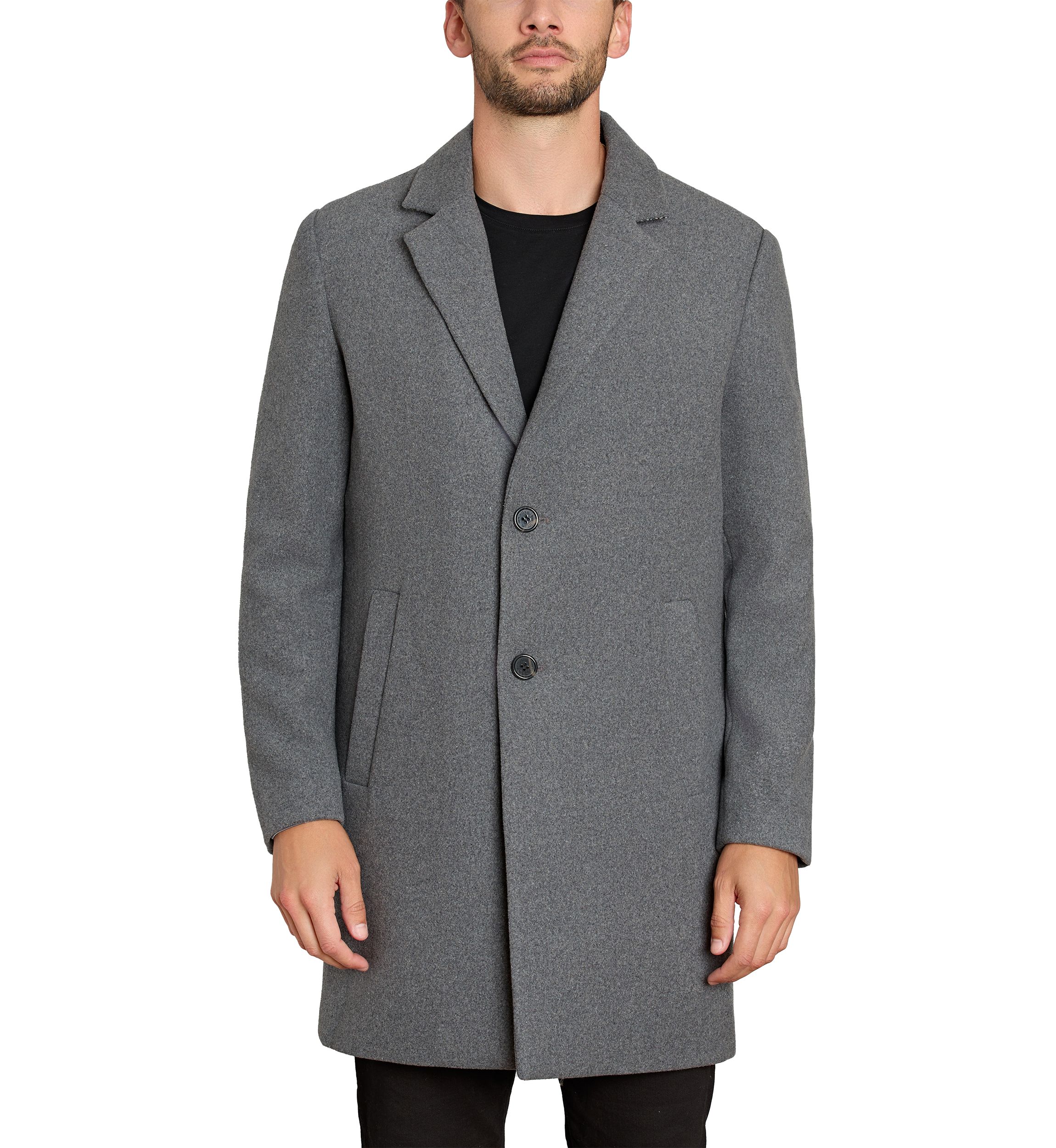 Mens 2-Button Wool Coat 