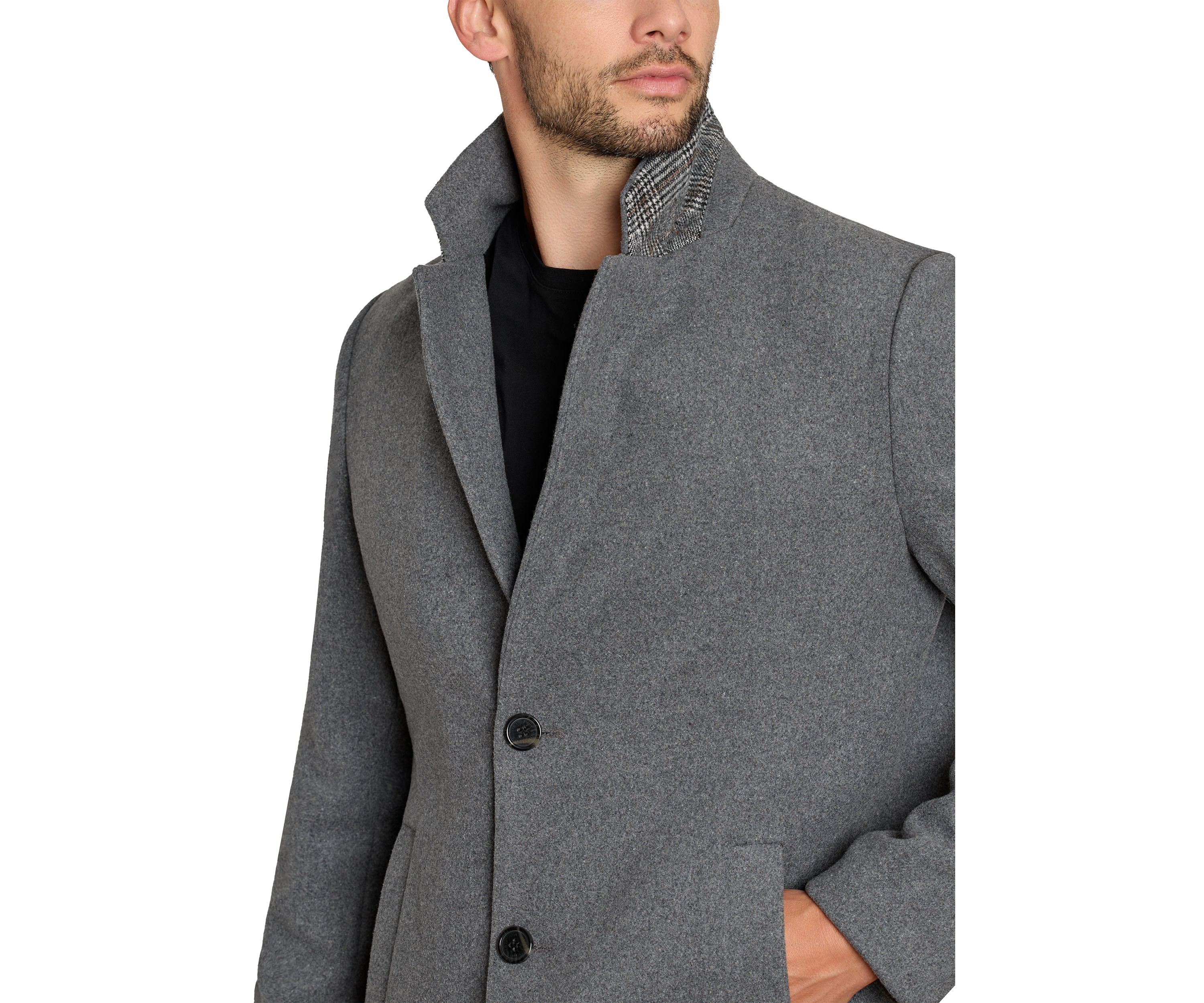 Mens 2-Button Wool Coat 