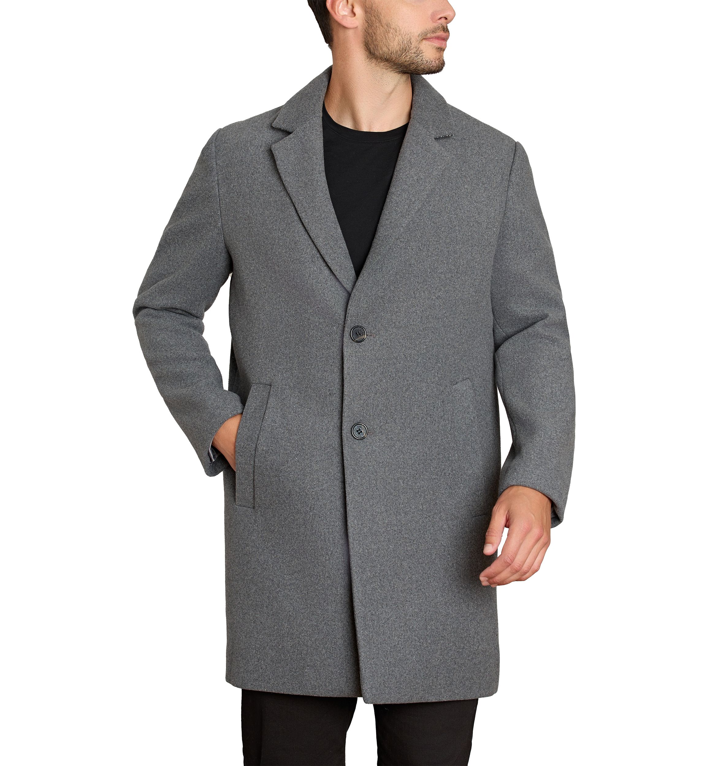 Mens 2-Button Wool Coat 