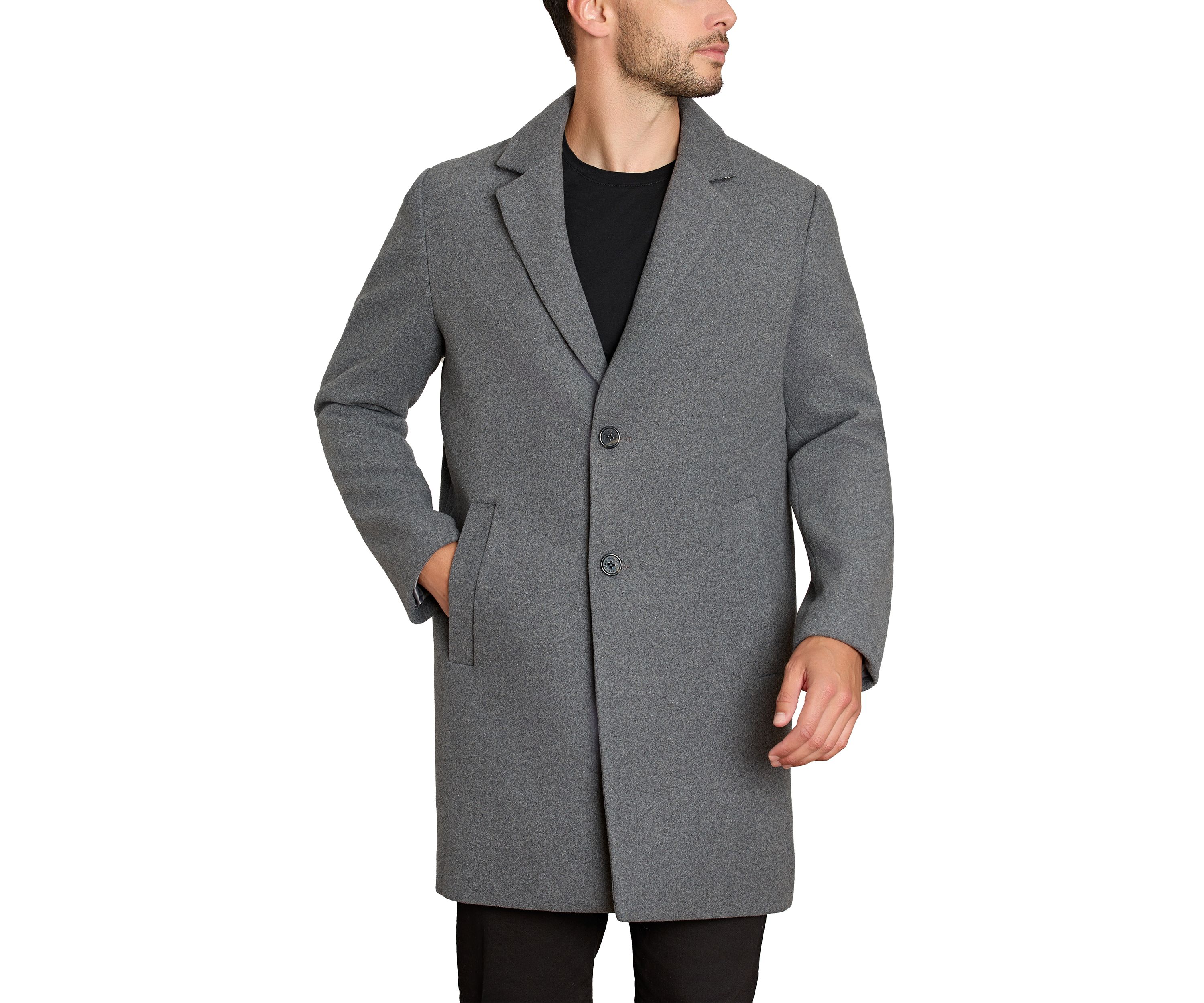 Mens 2-Button Wool Coat 