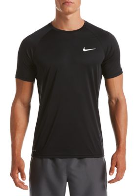 Nike Men's Essential Short Sleeve Hydroguard Swim Shirt, Black, 2XL