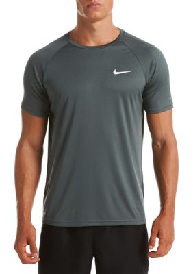 Nike Men's Essential Short Sleeve Hydroguard Swim Shirt, Grey, Large