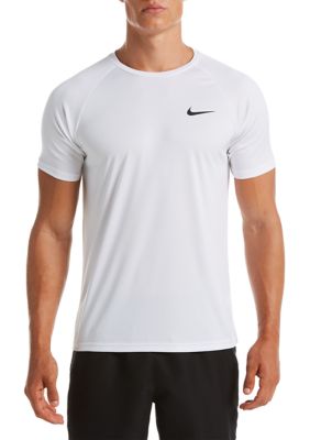 Nike Men's Essential Short Sleeve Hydroguard Swim Shirt, White, 2XL