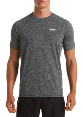 Nike Men's Heather Short Sleeve Hydroguard Swim T-Shirt, Black, 2XL