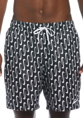 Nike Men's Swoosh Printed 7"" Volley Swim Trunks -  3200250NESSE519DS