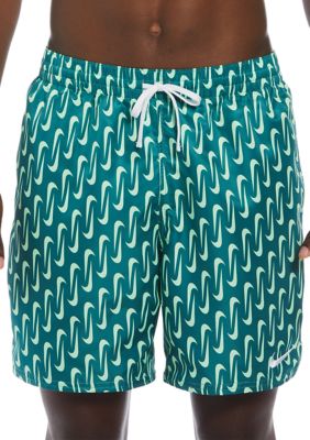 Nike Men's Swoosh Printed 7"" Volley Swim Trunks, Large -  0099909850588