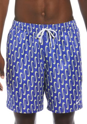 Nike Men's Swoosh Printed 7"" Volley Swim Trunks, Medium -  0099909850779