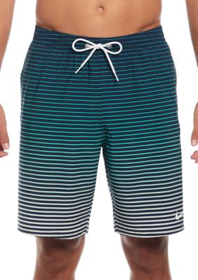 Nike Men's Fade Stripe 9"" Volley Swim Shorts, Navy Blue, X-Large -  0099909800880