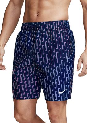 Nike Men's Swim Breaker Shorts - Swoosh Link, Navy Blue, Medium