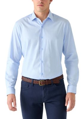 Tahari Men's Mini Striped Dress Shirt, Light Blue, XL