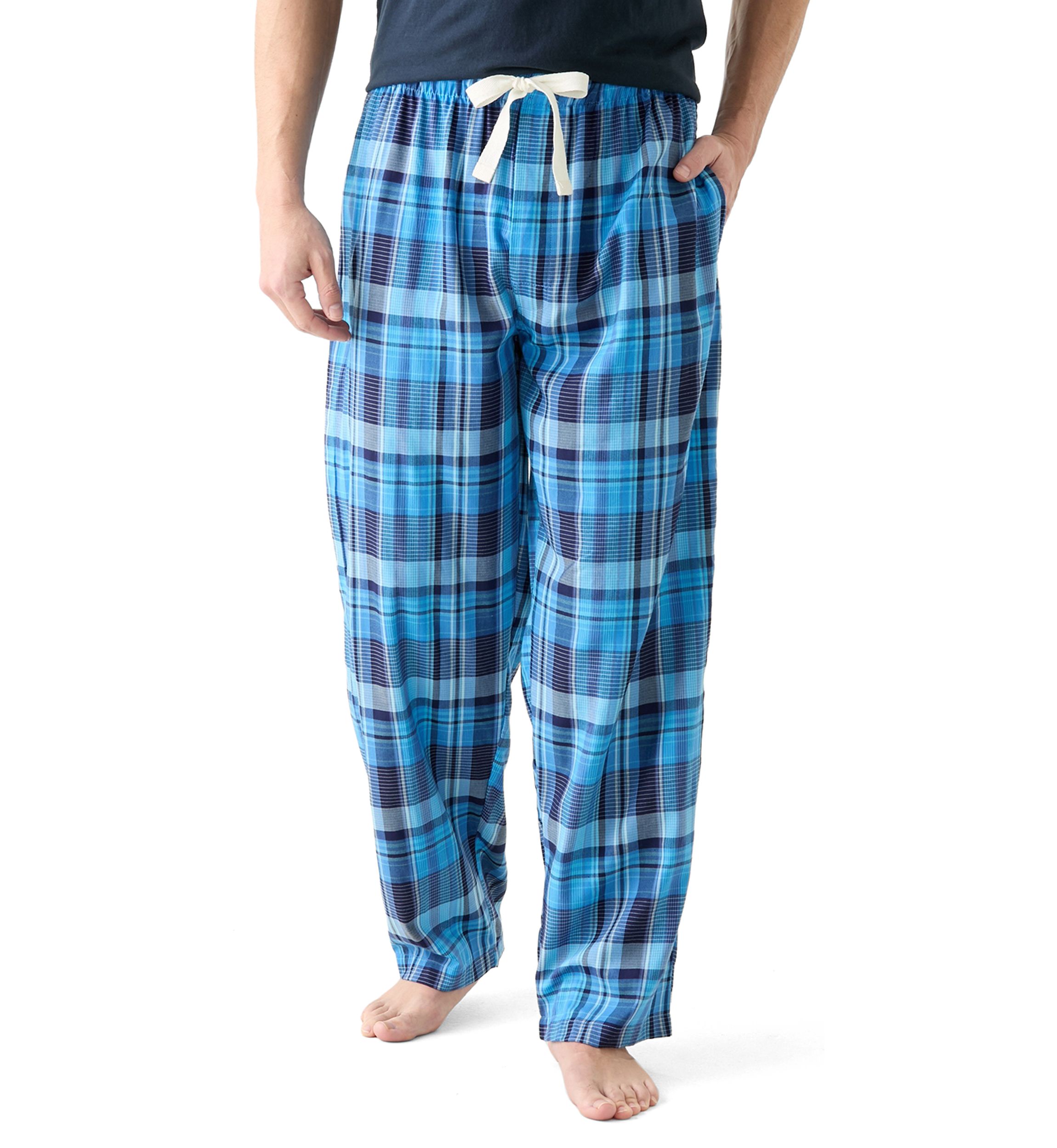 Blue Plaid Woven Pajama Pants
