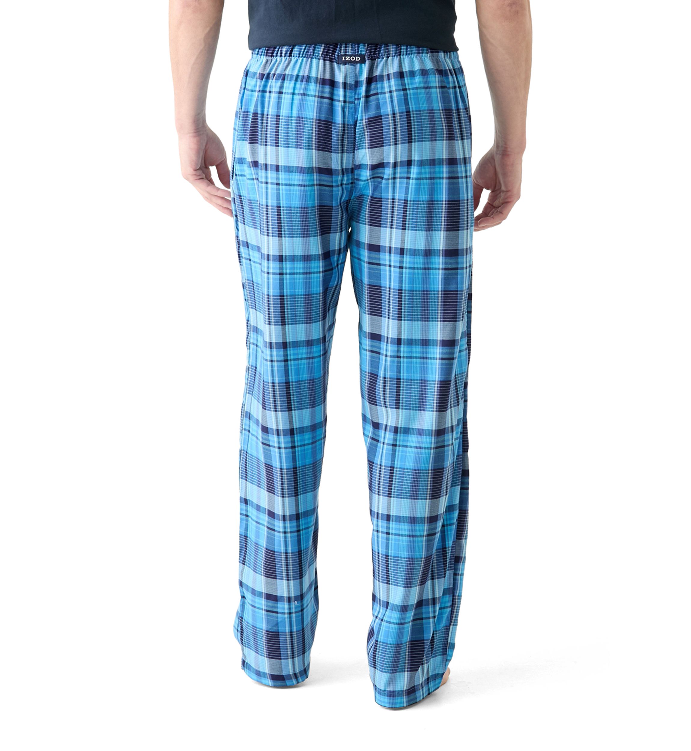 Blue Plaid Woven Pajama Pants