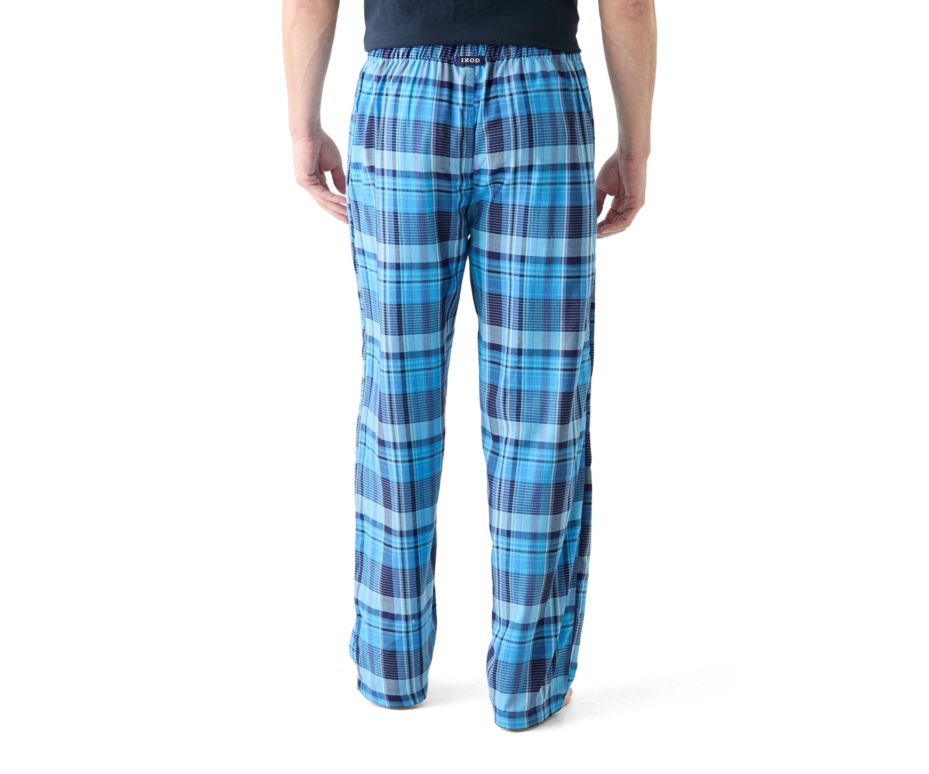 Blue Plaid Woven Pajama Pants