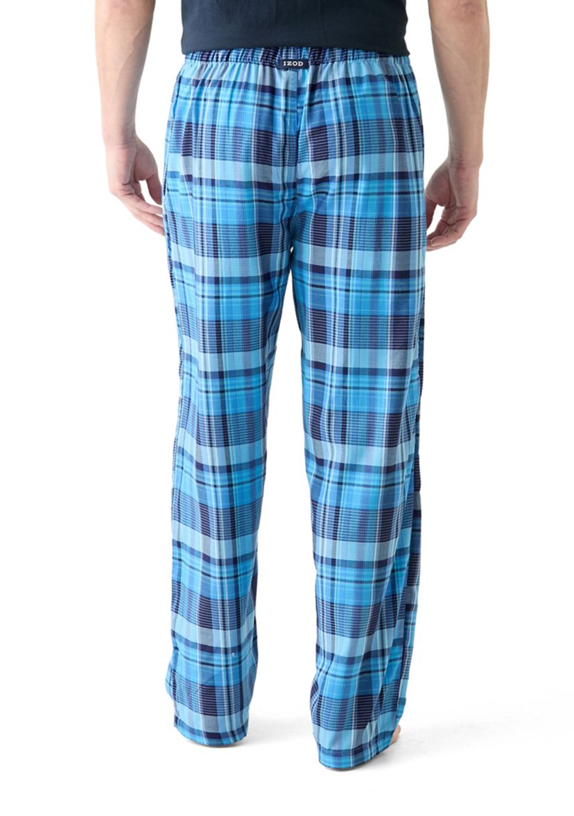 Blue Plaid Woven Pajama Pants