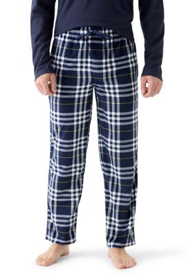 IZOD Men's Silky Fleece Pajama Pants, Navy Blue, Small