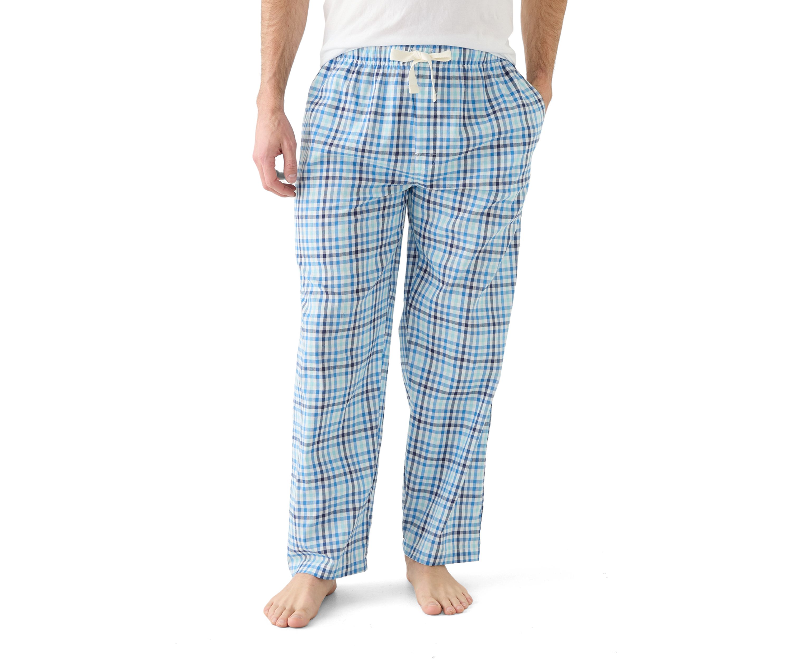 Yarn Dyed Woven Blue Check Pajama Pants