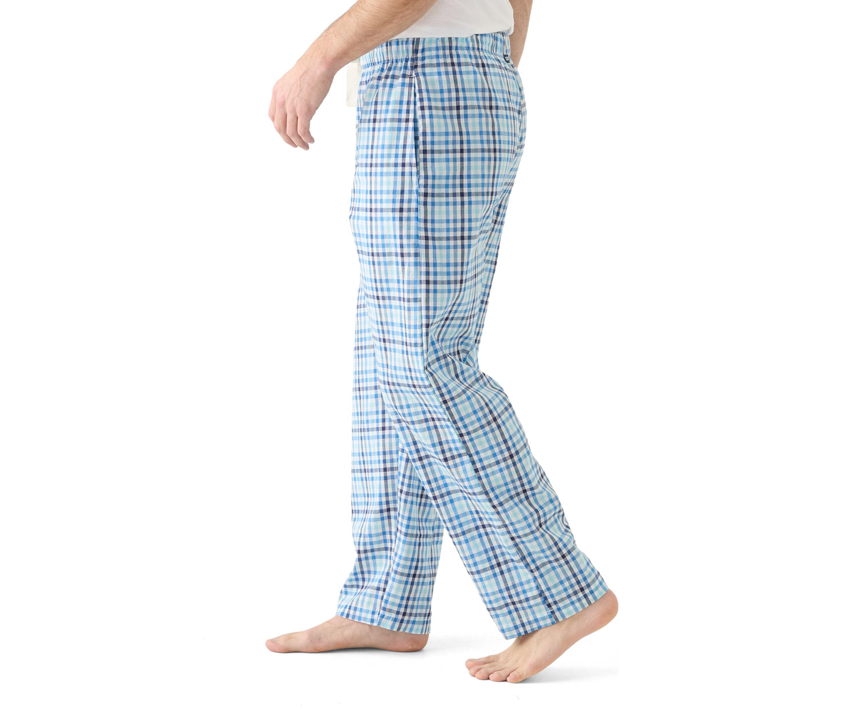Yarn Dyed Woven Blue Check Pajama Pants