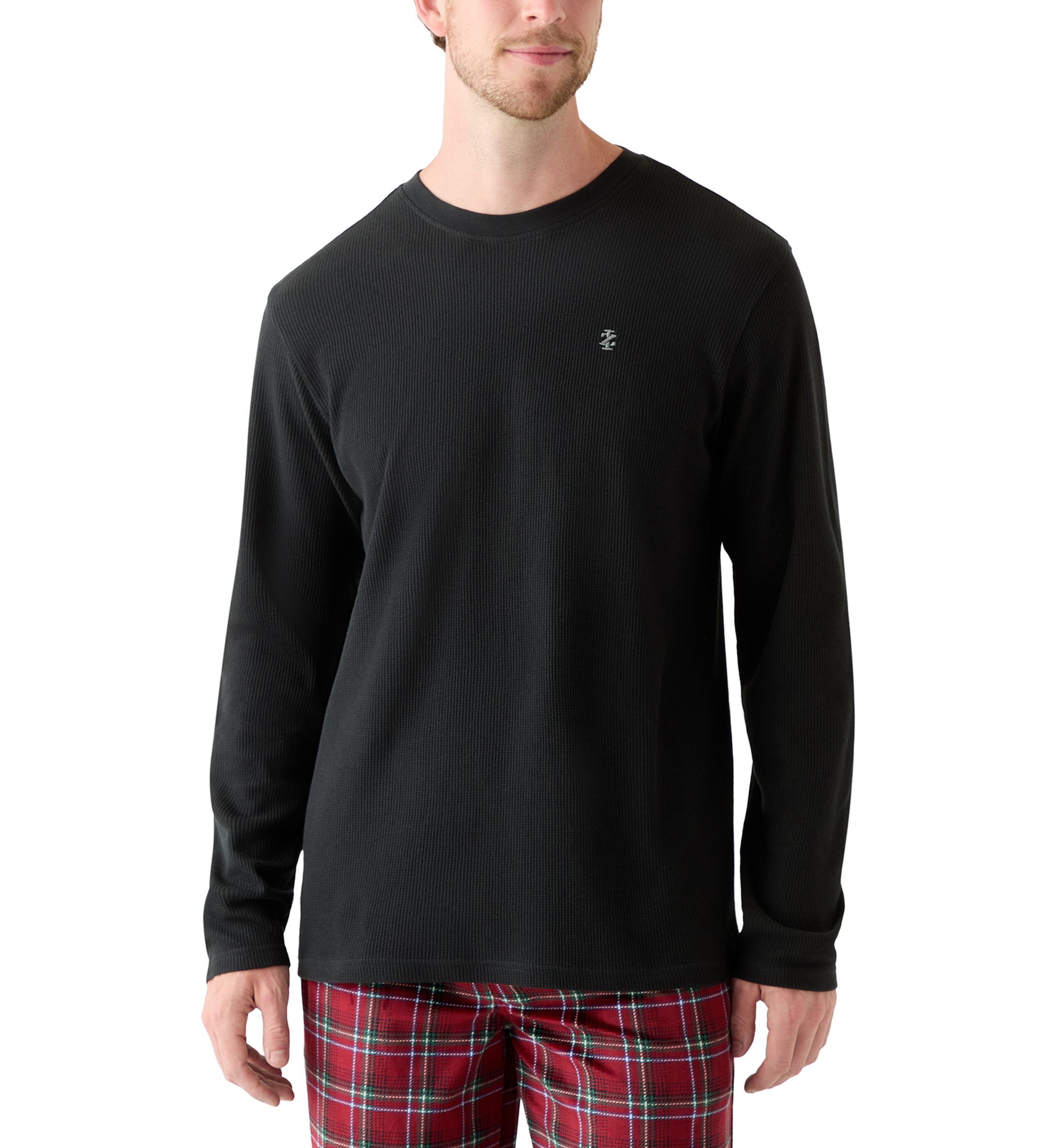 Waffle Knit Long Sleeve Sleep Shirt 