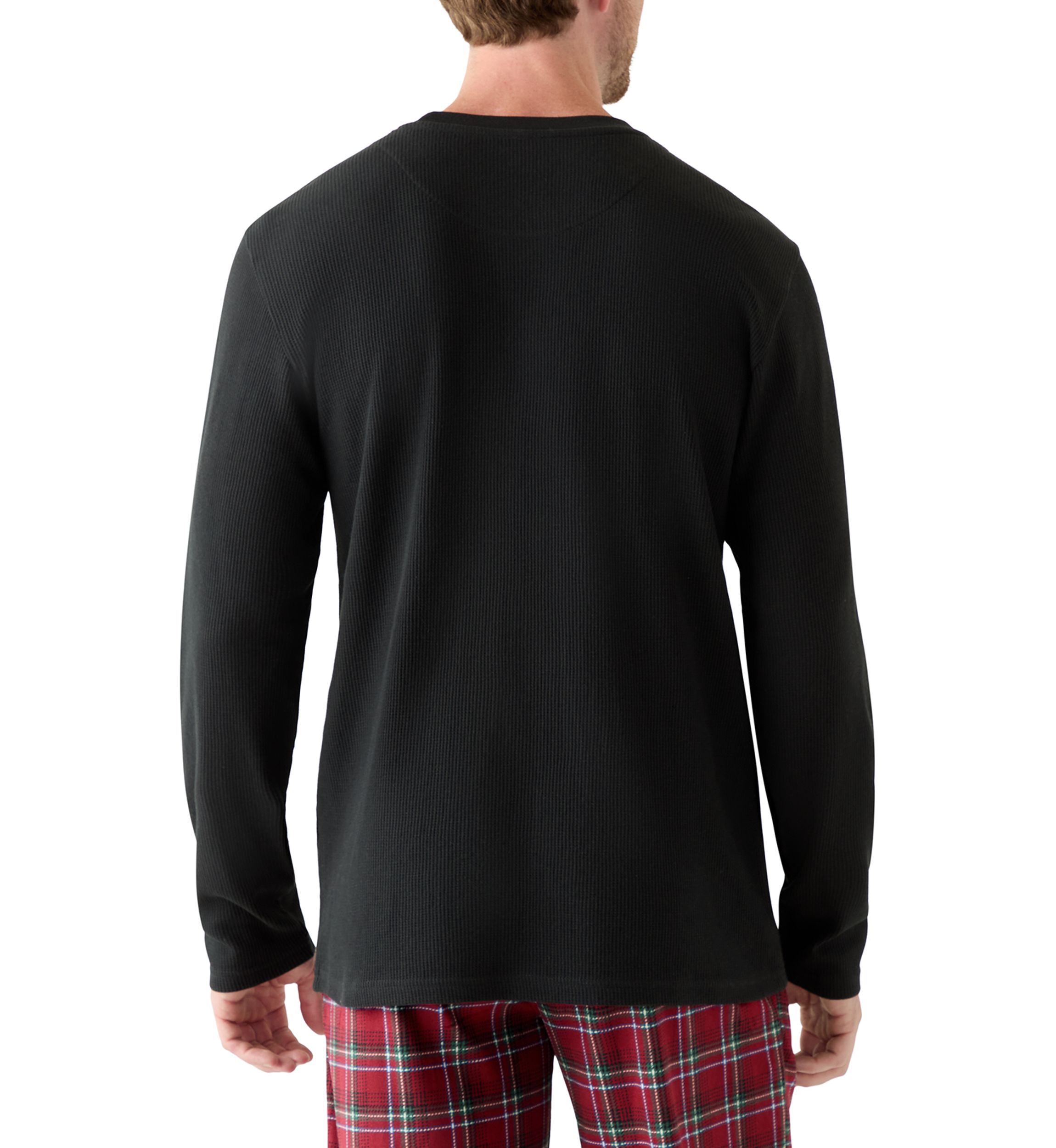 Waffle Knit Long Sleeve Sleep Shirt 
