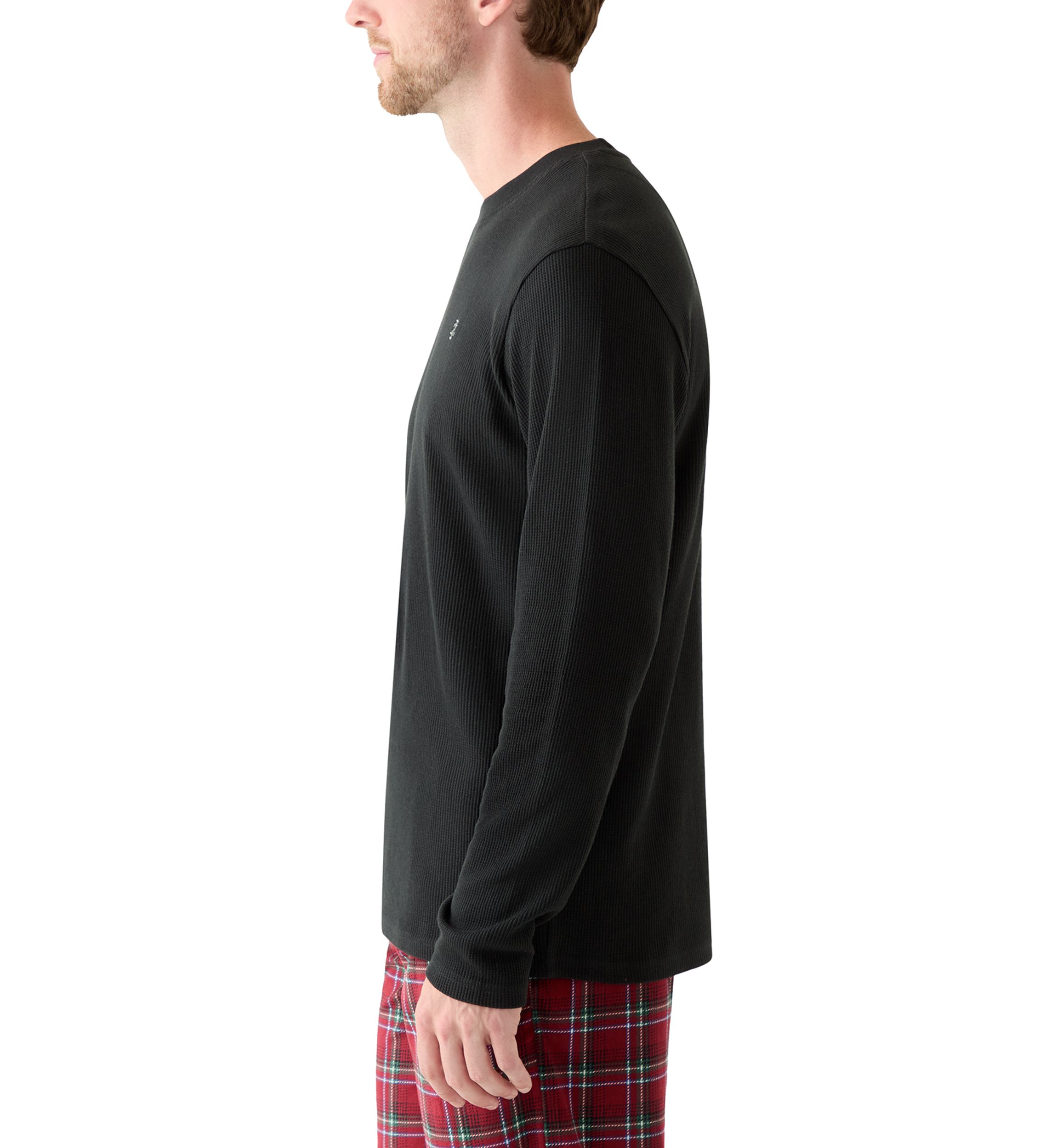 Waffle Knit Long Sleeve Sleep Shirt 