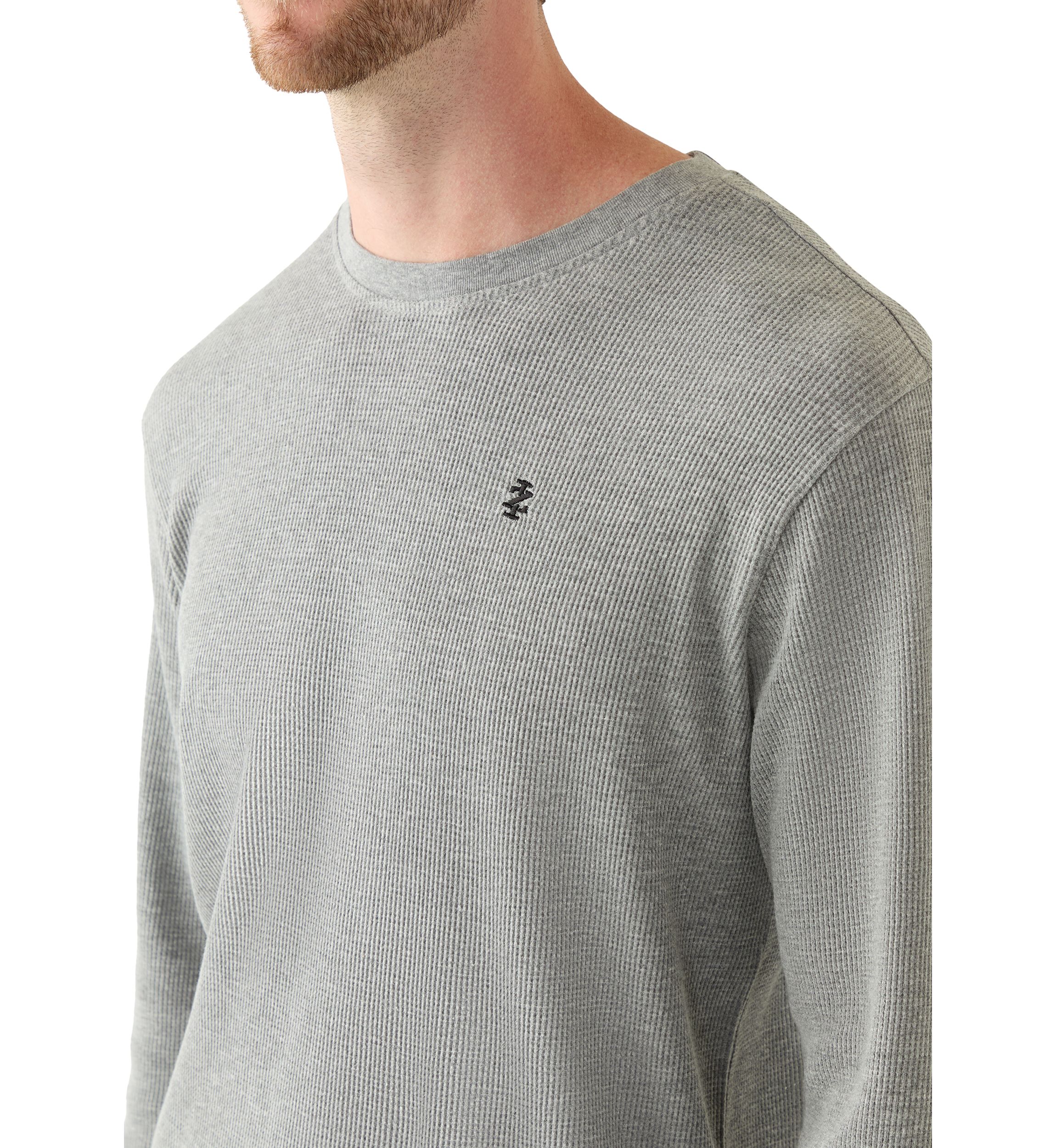  Waffle Knit Long Sleeve Sleep Shirt 